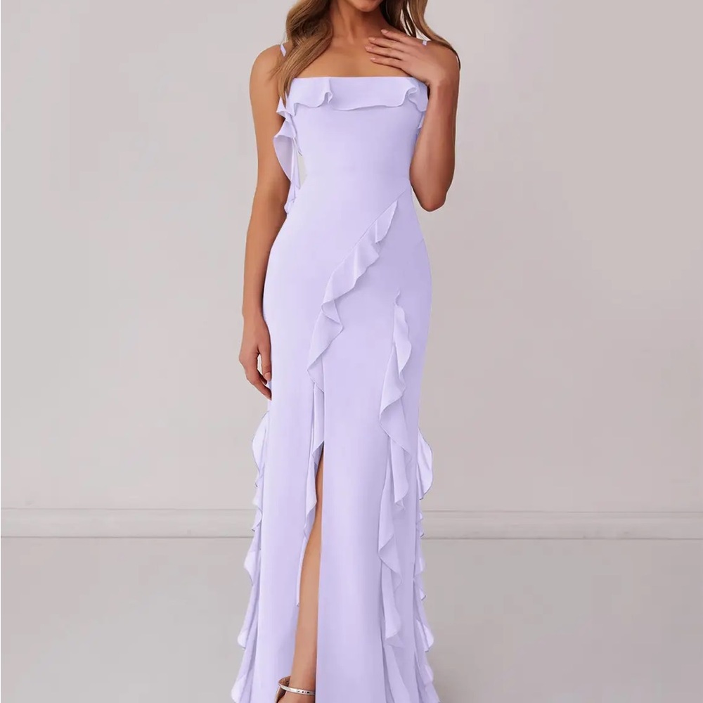Azazie - Lilac Ruffled Dress